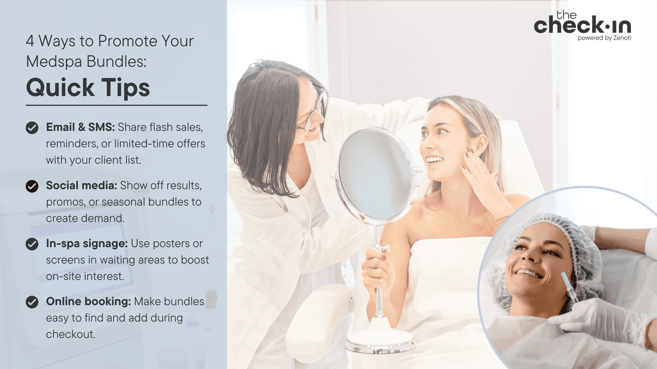 4 quick tips to promote medspa bundles checklist