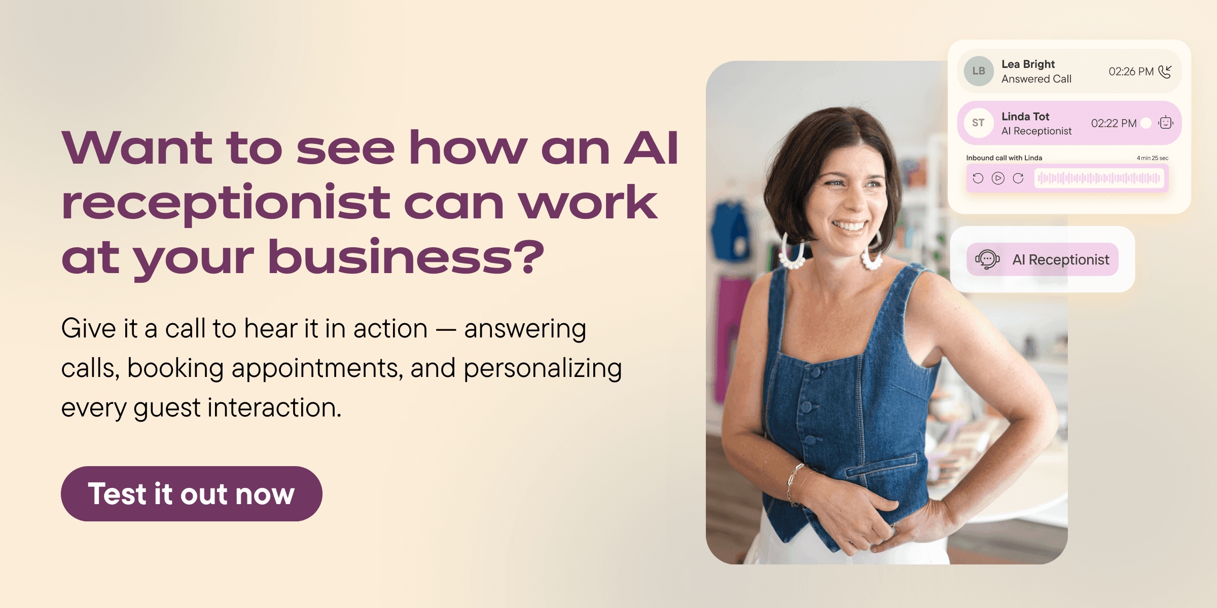 Ai receptionist for wellness brands