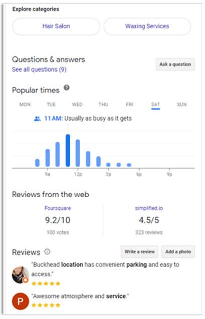 Salon Google Business Profile listing optimization