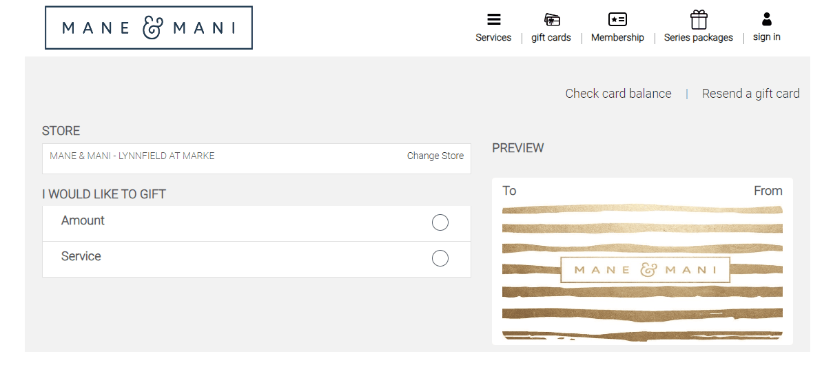 Picture of online gift card sales for salons and spas