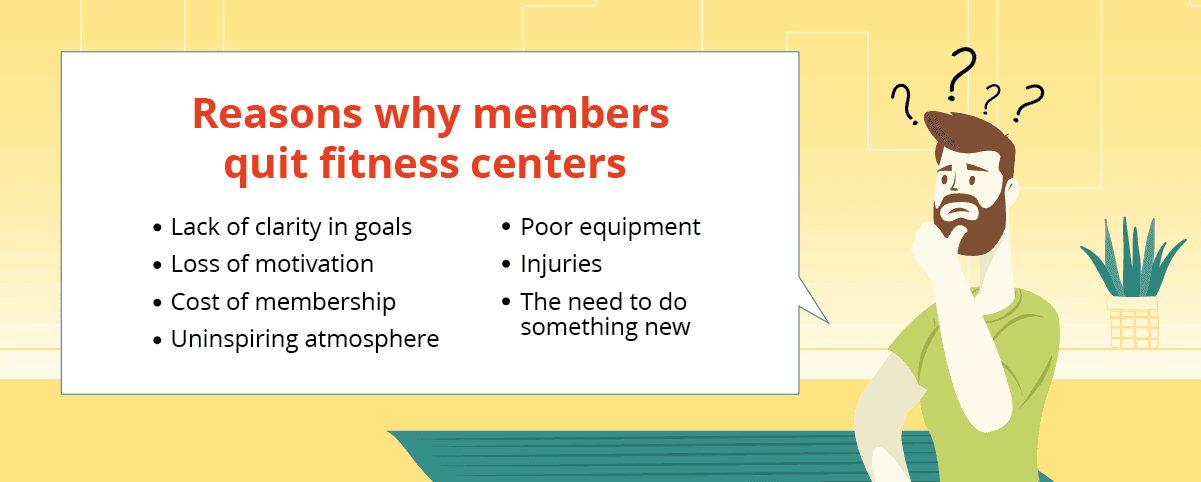 List of reasons why members quit fitness centers