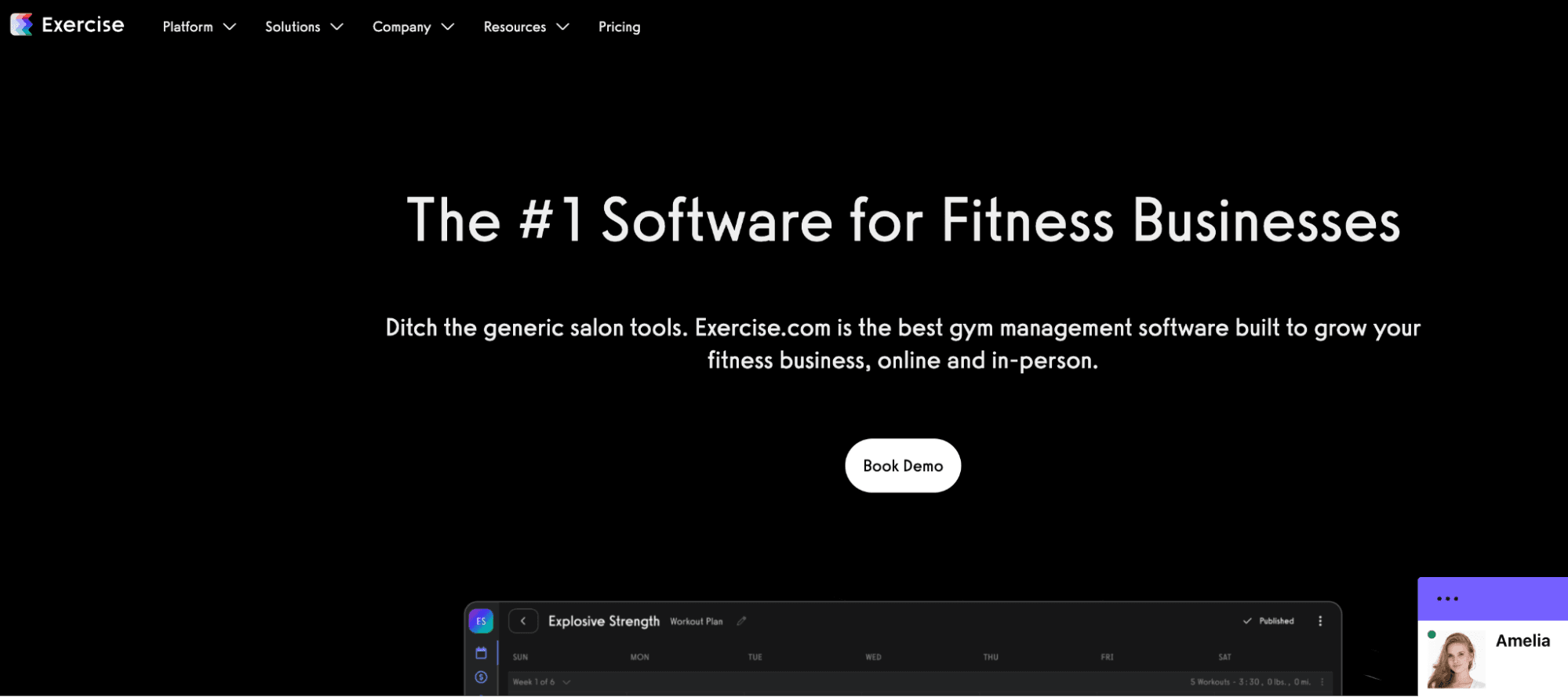 exercise.com homepage