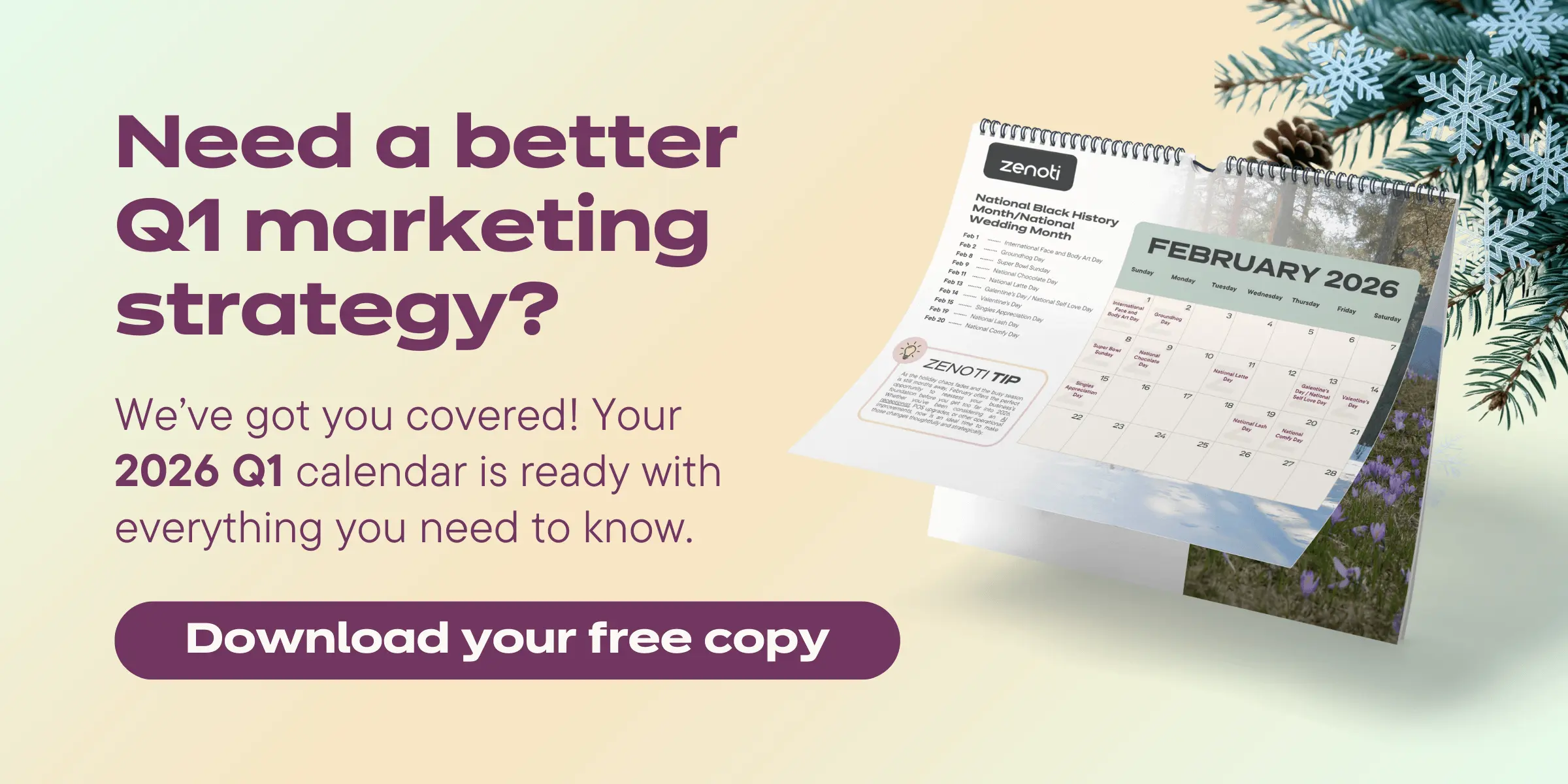 Download the Q1, 2026 beauty and wellness marketing calendar