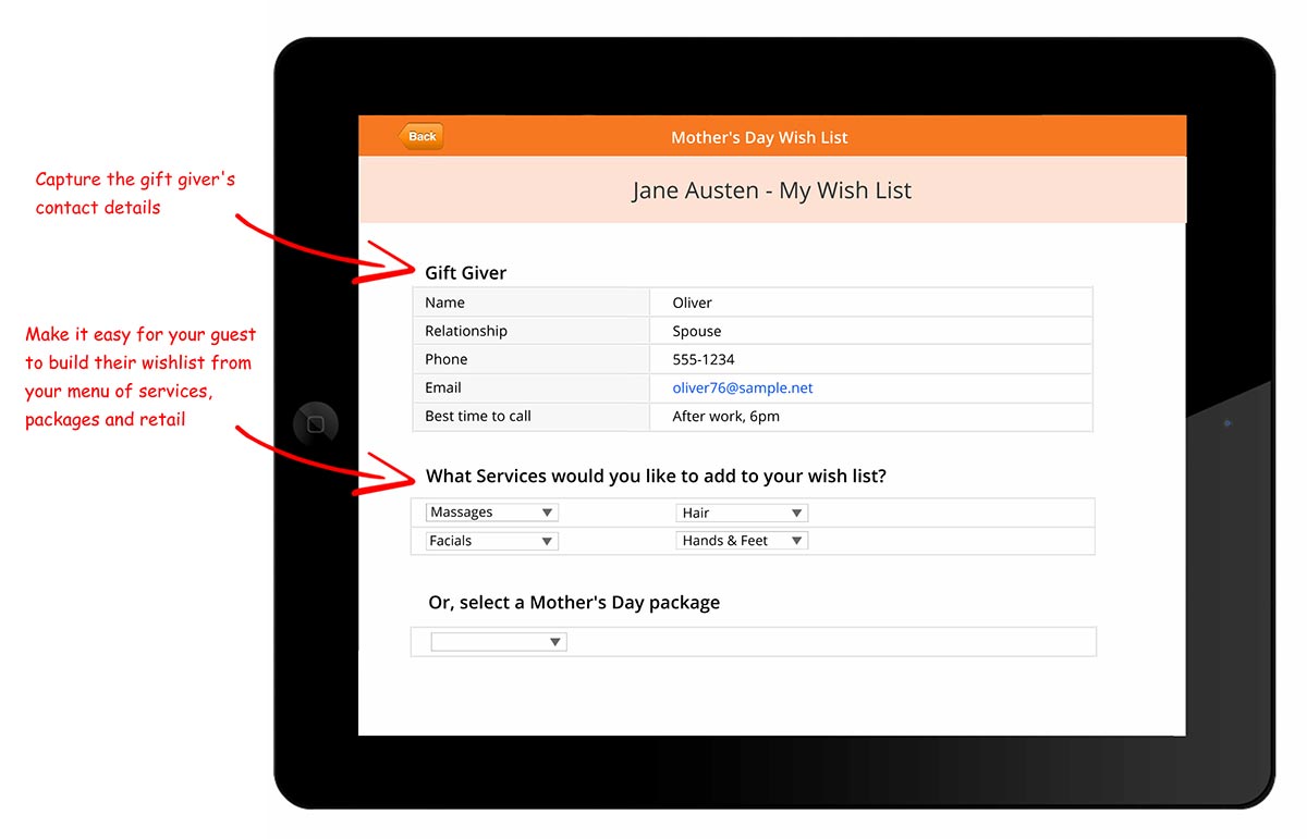 save time through wish list