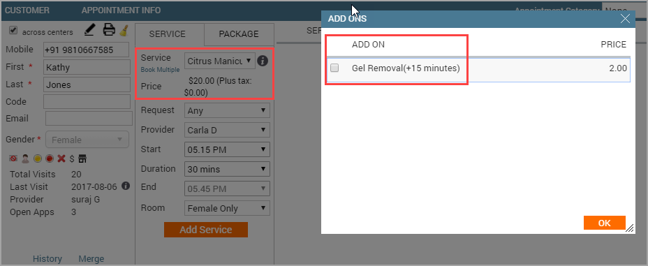 Appointments made through the Appointment Book