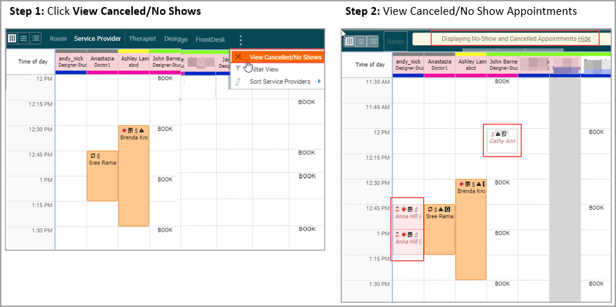About Cancel, Appointments booking