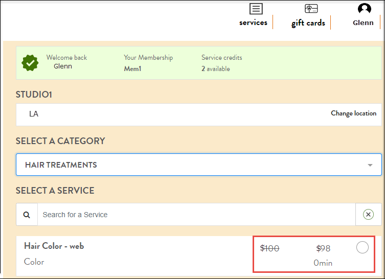 snapshot of checking gift card balance
