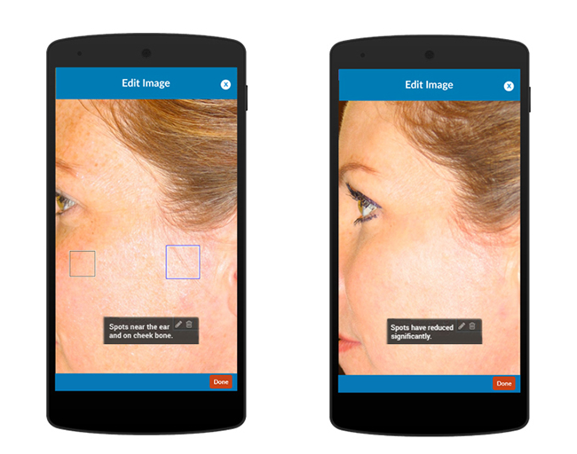 Screenshot of adding comments to a picture and saving with guest profile