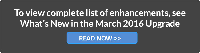 Whats New in the March 2016 Upgrade