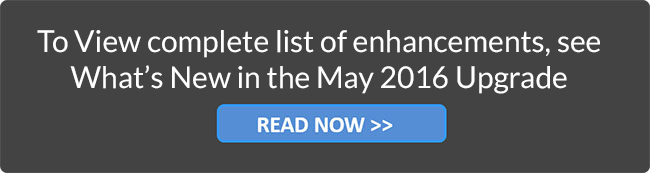 Whats New in the May2016 Upgrade