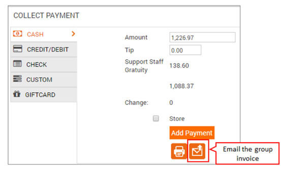 Emailing group invoice