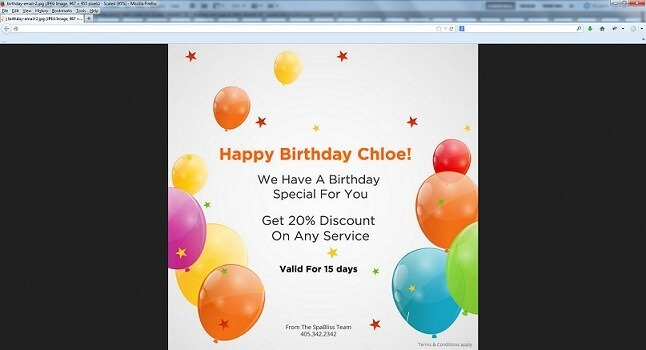 Happy birthday email template