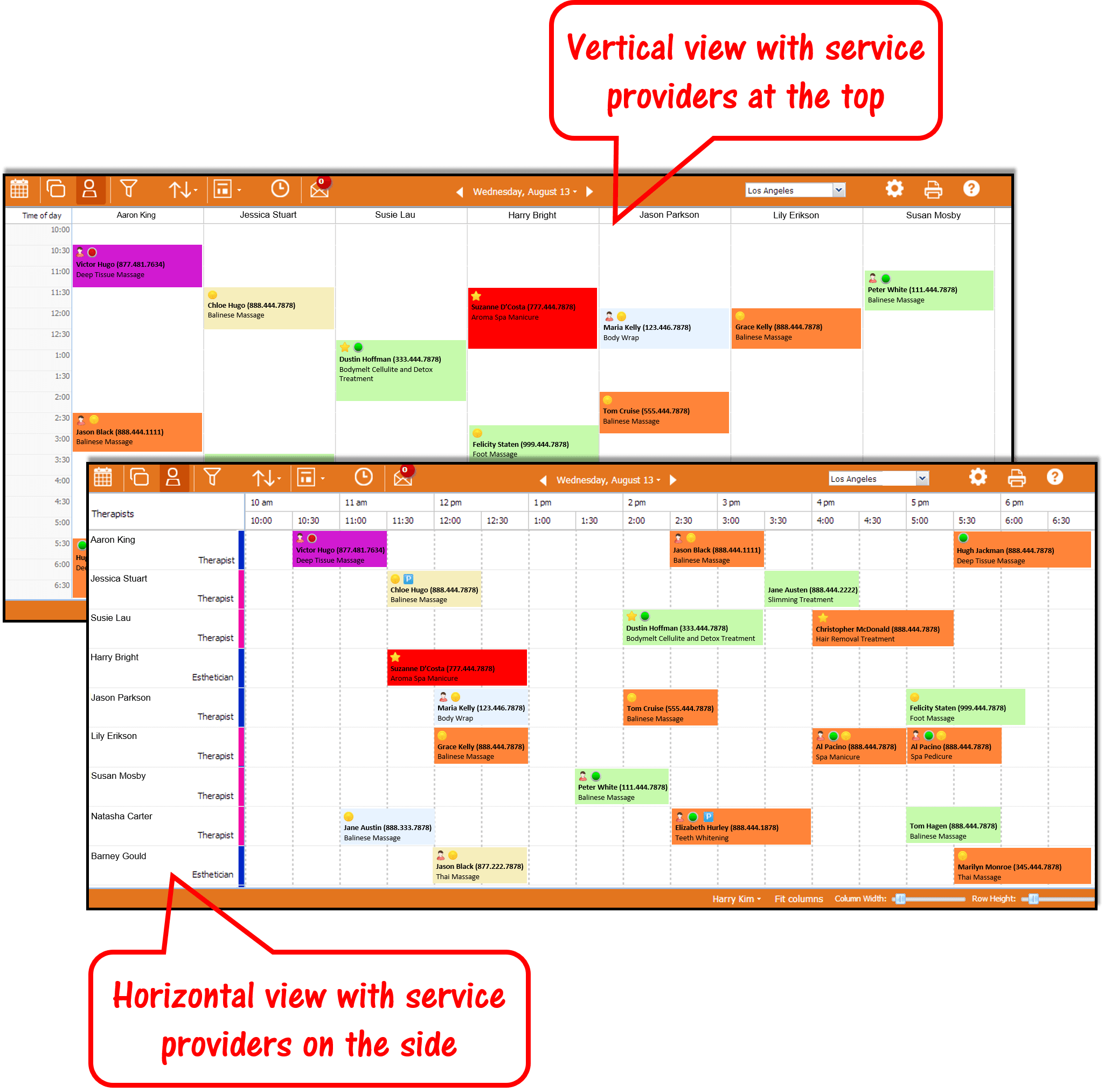 Appointment book - vertical vs horizontal view