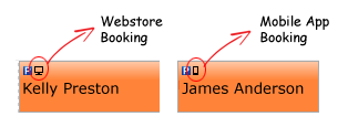 Identify online bookings - mobile icons