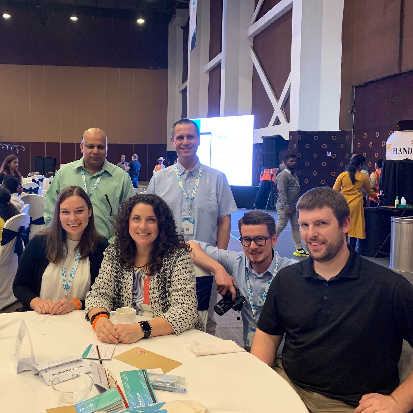 Vanessa (front row, second from left) and the support team in Hyderabad