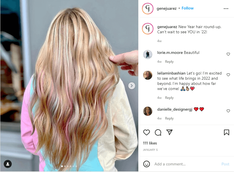 Zenoti's customer Gene Juarez's New Year hair round-up