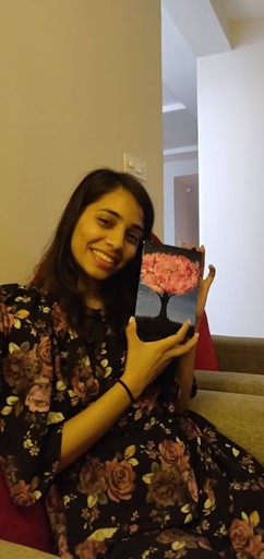 Saniya's art work on a canvas