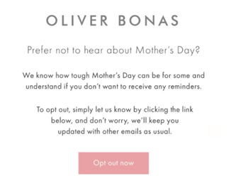 Oliver Bonas’ Mother’s Day email