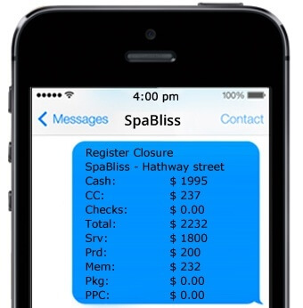 Day Closure - SMS Sample