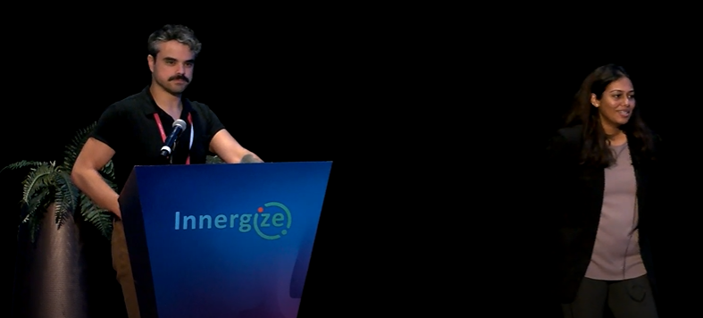 Zenoti product experts Michael Simonelli and Priyanka Saxena presenting at Innergize 2025
